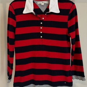 Tommy Hilfiger Red and Navy Tee